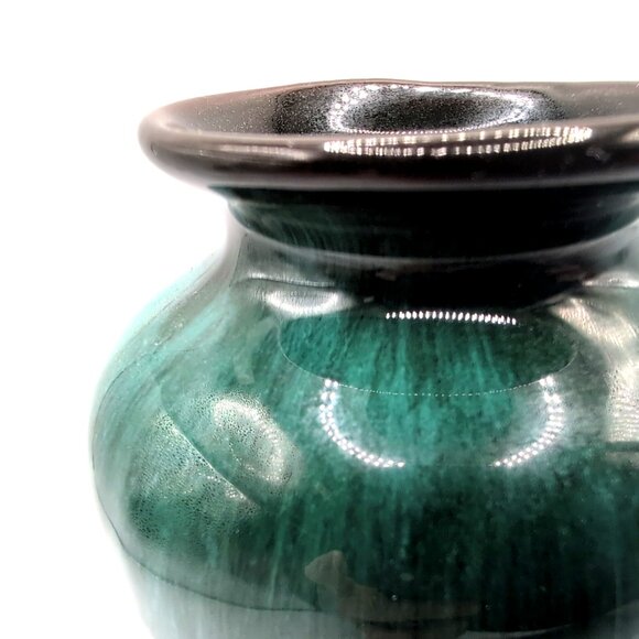 Set of 2 Vtg Blue Mountain Pottery Vases 4x3.5" Retro Drip Glaze Unmarked VGC - Picture 3 of 6